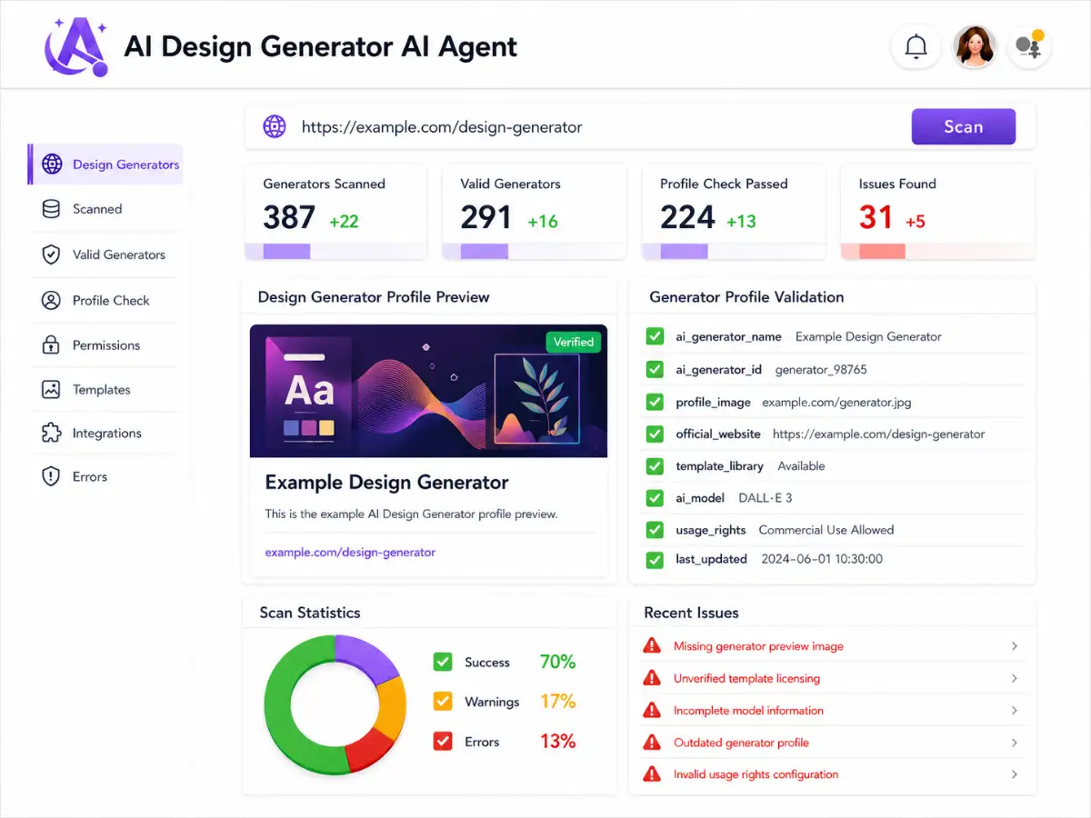 aidesigngenerator.app AI design generator app — dashboard preview